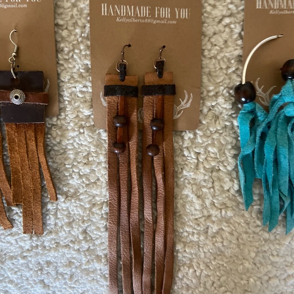 Earrings!!  Natural leather and beads. - Picture 7 of 8